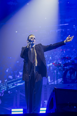 Achille Lauro performs during the second date of the "Palazzetti Live 2026" tour at Palazzo dello Sport.