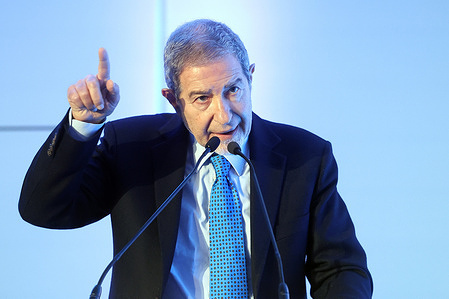 Nello Musumeci Minister for Civil Protection and Maritime Policies during his speeches at the Fencing Academy in Rome, where the eightieth anniversary of women's right to vote in Italy is being celebrated. The initiative is promoted by Ministers Roccella and Abodi. This anniversary reaffirms the value of participation and equality.