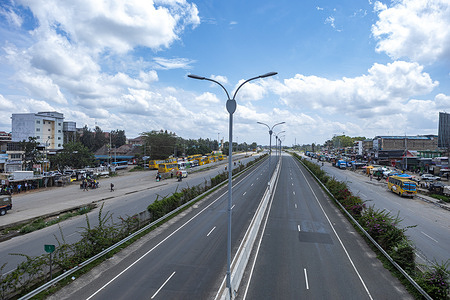 A normally busy stretch of Mombasa Road and the Expressway in Mlolongo, Machakos County, lies eerily quiet and largely deserted during a transport sector strike triggered by rising fuel prices, with public transport buses parked along the left side of the road. Diesel and petrol prices surged in Kenya following the latest increase announced by the Energy and Petroleum Regulatory Authority (EPRA) for the May 15 to June 14, 2026 pricing cycle, amid supply disruptions linked to the ongoing conflict in the Middle East. The hike triggered a transport sector strike that grounded public transport across several Kenyan cities, leaving commuters stranded.