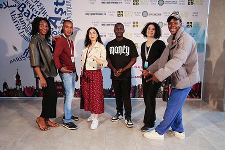 The Kyente Cultural Group, a dance troupe from Uganda, attends the 11th Amed Theater Festival, organized by the Metropolitan Municipality of Diyarbakir and the Amed City Theater.