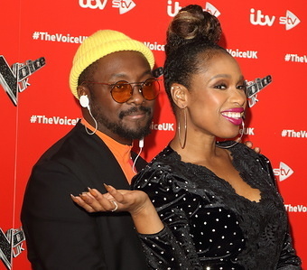 Jennifer Hudson and Will.i.am at The Voice UK TV show launch in W Hotel, Leicester Square.