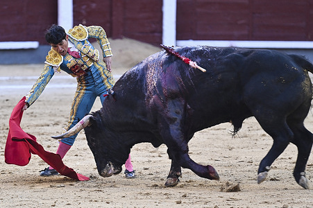 Bullfighter Isaac Fonseca during the bullfight with bulls from the Dolores Aguirre ranch at the Plaza de las Ventas in Madrid, March 29, 2026, Spain.