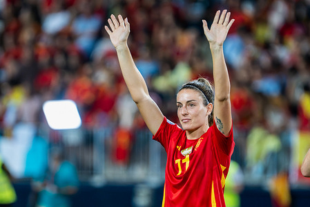 Alexia Putellas of Spain is seen in action during the UEFA Women's Nations League 2025 Semi-Final first leg match between Spain and Sweden at La Rosaleda Stadium. Final score Spain 4:0 Sweden
