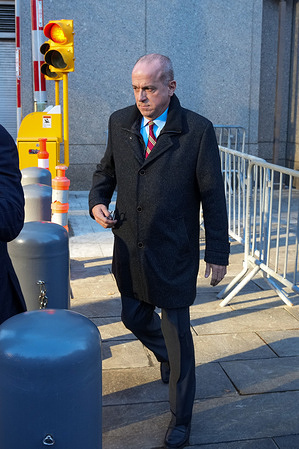 Ed Mullins departs court after facing criminal charges connected to a raid last year at his home and union office. 
The former head of the NYPD’s Sergeants Benevolent Association turned himself in on Wednesday morning over allegations of misappropriation of union funds
