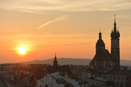 A sunset over Krakow's Old Town and Wawel Castle during a smog alert.
Pollution in the city of Krakow largely exceeded the allowed EU norms.
