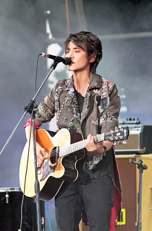 Russian musician Zemfira Ramazanova, performs live at the Picnic Afisha Open Air festival in Kolomenskoye Park.