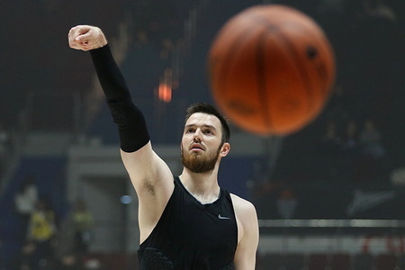 Alexander Stulenkov (22) of UNICS seen in action during the WINLINE Basket Cup basketball match between Zenit Saint Petersburg and UNICS Kazan at "kck Arena". Final score Zenit 72 : 91 UNICS Kazan