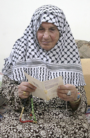 Palestinian refugee Zahdia Khadisha, 90 holds her birth certificate as she recounts the Nakba or catastrophe that displaced thousands of Palestinians from their homes including her family. On the 77th anniversary of the exodus, Zahdia Khadisha and her family are now living in the Balata refugee camp.
The Nakba is a Palestinian term that refers to the human tragedy of the mass displacement of the Palestinian people from their homeland. It denotes the expulsion of Palestinians and the destruction of most of their political, economic, and cultural landmarks in 1948, the year they lost their homes, land, and country to the establishment of the Jewish state of Israel.