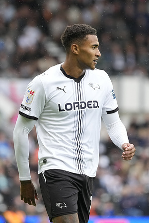 Henrik Meister of Derby County seen during the EFL Sky Bet Championship football match between Derby County and Birmingham City at Pride Park Stadium. Final score ; Derby County 1 : 2 Birmingham City