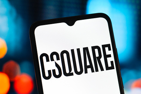 In this photo illustration, the Csquare logo is seen displayed on a smartphone screen.