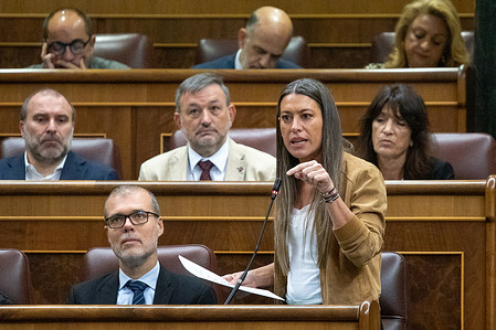 Míriam Nogueras Camero, Member of Parliament and spokesperson Junts per Catalunya attends the plenary session of the Congress of Deputies.
