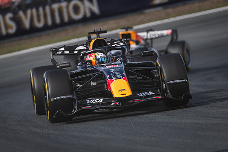 Max Verstappen of the Netherlands and Oracle Red Bull seen Racing during sprint qualifying Formula One Dutch Grand Prix.