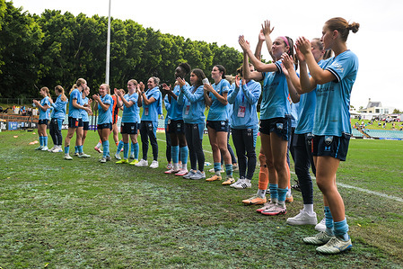 The Sydney FC team seen during the Women's A-League 2024/25 season round 3 match against Western Sydney Wanderers FC held at the Leichhardt Oval. Final score Sydney FC 1:0 Western Sydney Wanderers.