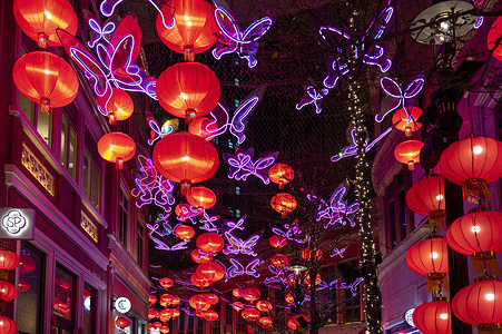Hundreds of red lanterns hang from the ceiling at Lee Tung Avenue in Hong Kong to celebrate the Chinese Lunar New Year festival and the year of the Ox.