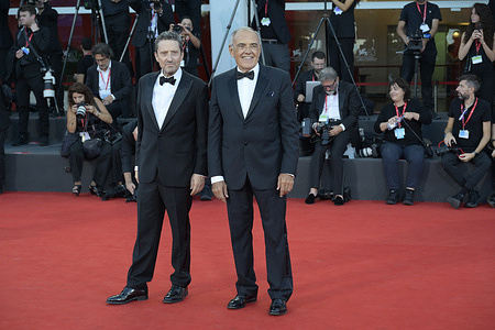 Michelangelo Buttafuoco (L) and Alberto Barbera (R) attend the red carpet of Closing ceremony of 83 Venice Film Festival at Palazzo del Cinema in Venice Lido.