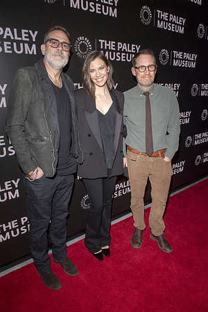 (L-R) Jeffrey Dean Morgan, Lauren Cohan and Scott M. Gimple attend "The Walking Dead: Dead City" at The Paley Museum.
