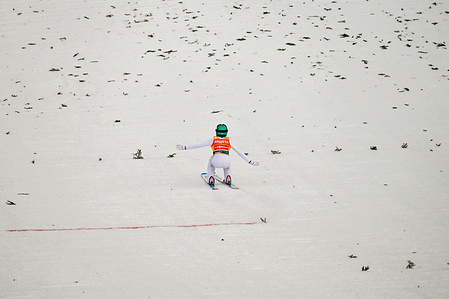 Nika Prevc of Slovenia landing at world record 242,5 m during the Women's Flying Hill HS240 Training round of the Viessmann FIS Ski Jumping World Cup at The Gorisek Brothers Ski Flying Hill.