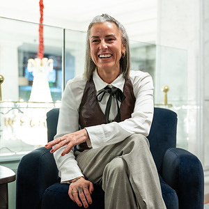 María del Mar Rodríguez Carnero, known artistically as La Mari poses during a portrait session at the Hotel Umusic in Madrid.