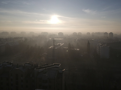 Smog is seen above residential areas as the sun rise up in Krakow. Today, January 02 the public transport is free due to the high levels of PM10 circulating in the air.
