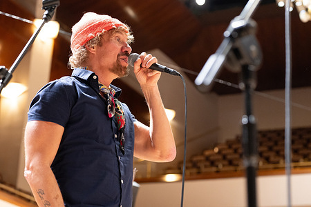 Daniel Carbonell, known as Macaco performs during the Missions for a Better World Christmas Charity Concert at the National Auditorium of Madrid.