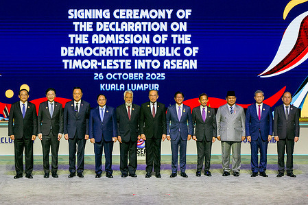 The heads of the ASEAN Summit delegations seen during The Declaration on the Admission of Timor-Leste into ASEAN at the Kuala Lumpur Convention Centre. The 47th ASEAN Summit, held in Kuala Lumpur, Malaysia, from October 26 to 28, 2025, centered on the theme “Inclusivity and Sustainability” and gathered regional and global leaders for key dialogues, including the East Asia Summit and RCEP. A historic milestone of the summit was the formal admission of Timor-Leste as ASEAN’s 11th member state. Discussions focused on enhancing economic integration, addressing security issues such as the Myanmar crisis, and reaffirming ASEAN’s central role in regional peace and stability, highlighted by the signing of a peace agreement between Thailand and Cambodia.