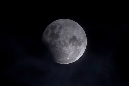 A view of a partial lunar eclipse in Santiago.
