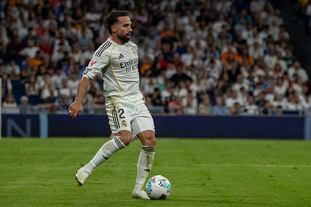 Dani Carvajal of Real Madrid seen in action during the La Liga EA Sports 2025/2026 week 38 football match between Real Madrid CF and Athletic Club at Santiago Bernabéu stadium. Final score; Real Madrid CF 4:2 Athletic Club
