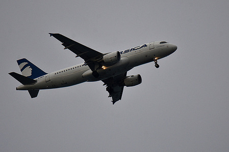 An Air Corsica plane arrives at Marseille Provence Airport.