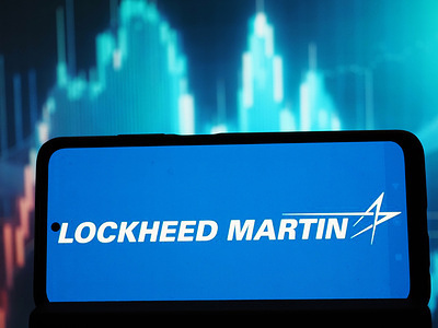 In this photo illustration, a Lockheed Martin Corporation logo seen displayed on a smartphone.