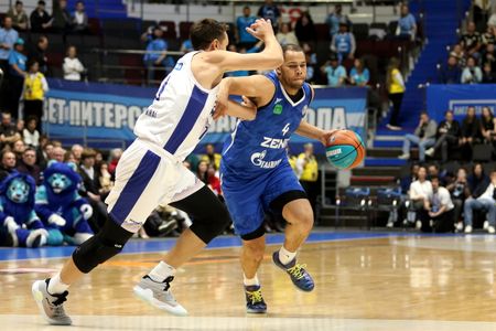 Chris Ledlum of Zenit seen in action during the VTB United League basketball match ,Regular Season between Zenit Saint Petersburg and Betcity Parma Perm at "kck Arena". Final Score; Zenit 99 : 85 Betcity Parma.