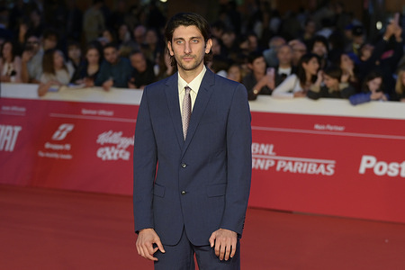 Pietro Castellitto attends the red carpet of movie Il Falsario during the Rome Film Fest 2025 at Auditorium Parco della Muisca.