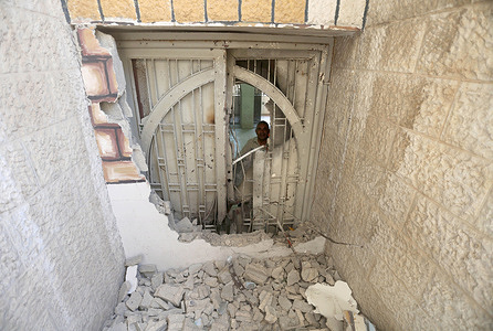A Palestinian teacher inspects the damages of the school in the Old City of Nablus, West Bank during the military operation. Following a 48-hour Israeli military operation to search for Palestinians wanted by the Israeli army and intelligence to obtain weapons and combat materials, two Palestinian brothers were killed, three Israeli soldiers were injured, 60 Palestinians were injured by tear gas and bullets, and dozens of residents were arrested.