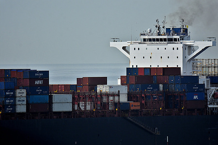 The container ship Mary arrives at the French Mediterranean port of Marseille.
