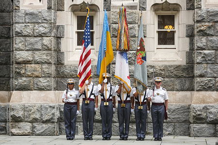 Honor guard of the United States Military Academy (USMA), also known as West Point, Army, The Academy is a four-year coeducational federal service academy located in West Point, New York. The United States Military Academy (USMA), also known metonymically as West Point or simply as Army, is a United States service academy in West Point, New York. It was originally established as a fort, since it sits on strategic high ground overlooking the Hudson River with a scenic view, 50 miles (80 km) north of New York City. It is the oldest of the five American service academies and educates cadets for commissioning into the United States Army.
