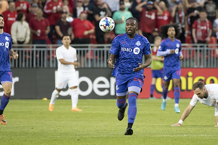 Ayo Akinola (20) in action during the MLS game between Toronto FC and Chicago Fire FC at BMO Field. (Final score; Toronto FC 3-2 Chicago Fire).