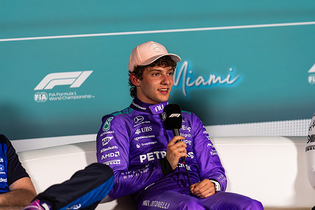 Mercedes-AMG PETRONAS F1 Team's Italian driver Andrea Kimi Antonelli after the qualifying of the Formula 1 Miami Grand Prix 2026