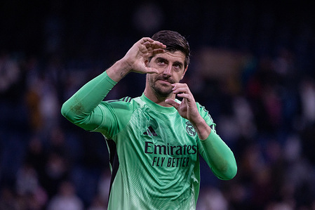 Thibaut Courtois, Real Madrid goalkeeper, seen EA SPORTS La Liga 2025-2026 match between Real Madrid and Levante, played at the Santiago Bernabéu Stadium. 
Final score: Real Madrid 2 - 0 Levante.