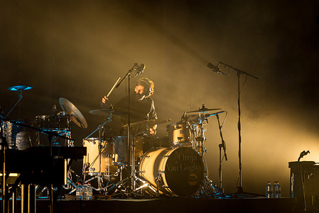 Haritz Garde Fernandez from La Oreja de Van Gogh Pop band performs on stage during the Nits al Carme concert at the Les Nits del Ciutat festival in Estadi Ciutat de Valencia.
La Oreja de Van Gogh (sometimes abbreviated as LOVG or LODVG) is a pop-rock musical group from San Sebastian, Pais Vasco, Spain.