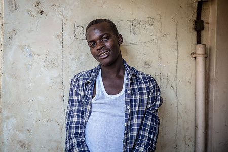 Okot Ronald Sande, 17, says he was attacked at night by the police, while trying to find somewhere to sleep.
Hundreds of street children in Gulu, northern Uganda, have been put in danger, with nowhere to go during a coronavirus-related lockdown, which includes a 7pm curfew. Millions of street children across the world are particularly vulnerable during the pandemic.