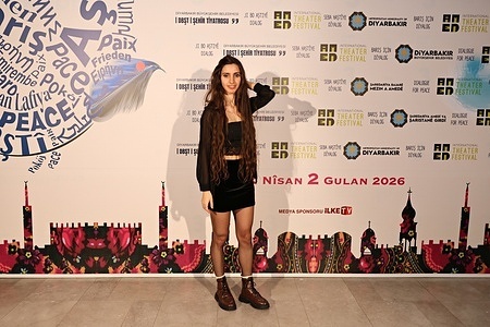 Shireen Alshoufi seen at the 11th Amed International Theatre Festival. Performer, director, dancer and artistic director Shireen Alshoufi at the 11th Amed International Theater Festival in city of Diyarbakir in Turkey. Shireen Alshoufi performed in the dance performance "El-Mandil," written by Abeer Odeh and directed by Bassam Hamidi at the festival. Shireen Alshoufi, who is Syrian lives in the United States and the United Arab Emirates.