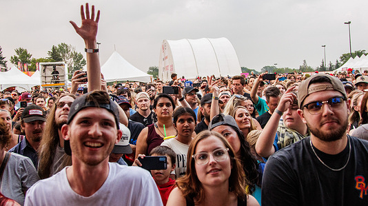 Markham Ontario rapper, Connor Price takes fans on a "Ride" during his show on the K-Days Main stage on day 5 of the 10 day Festival.