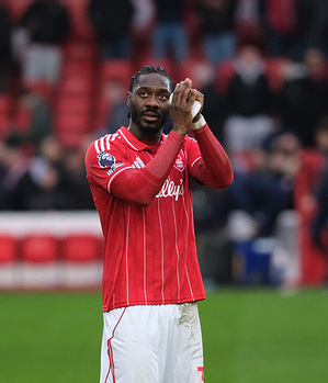 Ola Aina of Nottingham Forest seen after the final whistle during the Premier league football match between Nottingham Forest and Crystal Palace at the City Ground. Final score; Nottingham Forest 1-1 Crystal Palace