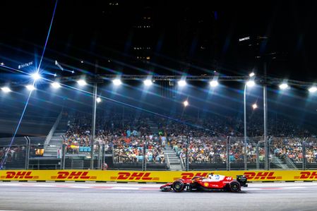 Lewis Hamilton of Great Britain drives the (44) Scuderia Ferrari HP SF-26 during the F1 Grand Prix of Singapore at the Marina Bay Street Circuit.