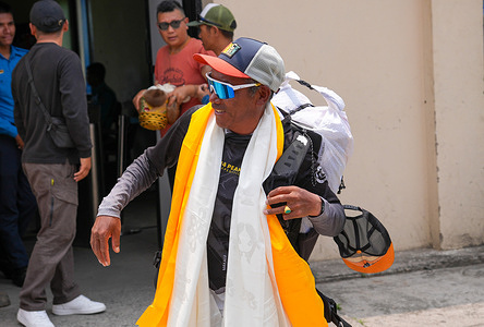 Mountaineer and guide, Kami Rita Sherpa seen after setting a new record by successfully scaling Mount Everest for the 32nd time.