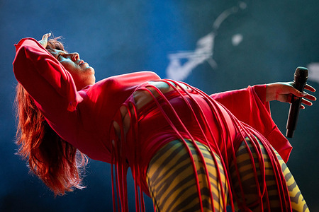 Irish singer / songwriter, Ciara Mary?Alice Thompson aka CMAT seen performing on the Vodafone Stage during Vodafone Paredes de Coura.