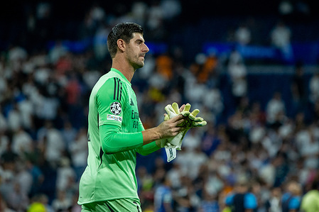 Thibaut Courtois, Real Madrid player seen during the UEFA Champions League match between Real Madrid CF and Olympique de Marseille at the Santiago Bernabéu. Final Score; Real Madrid 2 - 1 Olympique de Marseille