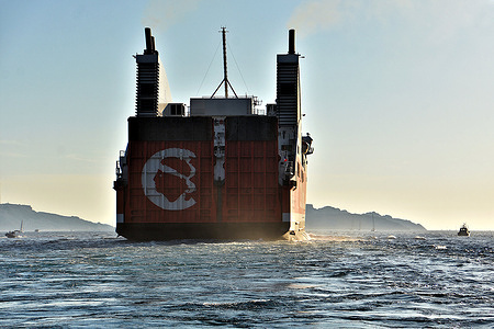 The Corsica Linea ferries passenger boat Pascal Paoli leaves the French Mediterranean port of Marseille.