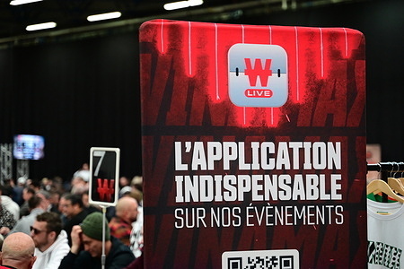 Display on the Winamax app during a competition. Winamax Poker Tour Lyon tournament in France on Saturday, January 31, 2026.