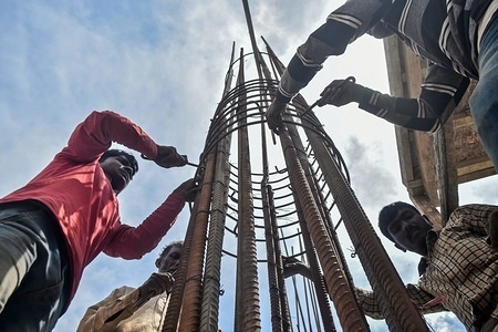 Workers prepare steel bars at a construction site on the eve of International Labor Day in Srinagar, Indian administered Kashmir. International Labor Day also known as May Day is marked across the world on May 1.The International Labor Day commemorates the historic struggle of working people throughout the world.