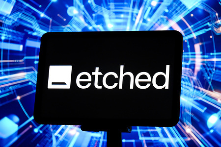 In this photo illustration, the Etched logo is displayed on the screen of a smart tablet.